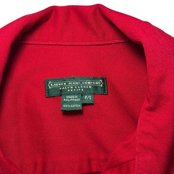 Ralph Lauren Jeans Co Red Denim Trucker jacket size P/S - Picture 8 of 9